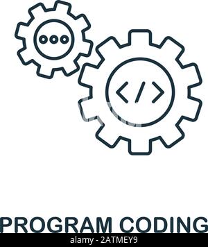 Icône de ligne de codage de programme. Style de conception fin de la collection d'icônes de programmateur. Icône de codage de programme simple pour les infographies et les modèles Illustration de Vecteur