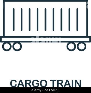 Icône de ligne de train de marchandises. Style design fin de la collection d'icônes de livraison logistique. Icône de train de chargement simple pour les infographies et les modèles Illustration de Vecteur