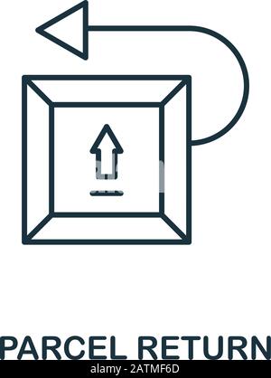 Icône de ligne de retour de colis. Style design fin de la collection d'icônes de livraison logistique. Icône de retour de colis simple pour les infographies et les modèles Illustration de Vecteur
