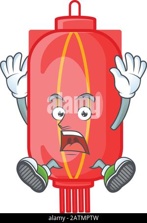 Un personnage emblématique du style chinois traditionnel du papier avec un geste choquant Illustration de Vecteur