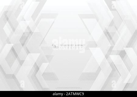 Nouvelle technologie abstraite de motif décoratif triangulaire avec flèche sur fond blanc. Décorez pour l'annonce, l'affiche, les œuvres d'art, le modèle, l'impression. Ill Illustration de Vecteur