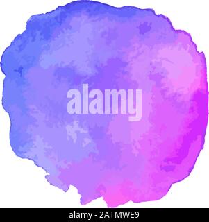 Illustration vectorielle des éclaboussures abstraites d'aquarelle isolées sur fond blanc. Couleurs de tendance bleu, rose et violet. Arrière-plan dynamique Illustration de Vecteur