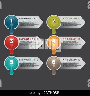 Infographie sur les étapes de la ligne. 5 options diagramme de flux de travail, infographie sur le numéro de la chronologie du cercle, diagramme des étapes du processus. Infographies vectorielles linéaires. Traiter l'ordre dans Illustration de Vecteur