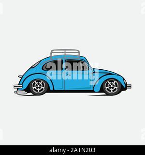 Beach board illustration poster sport surf transport van kite Camper années 60 voiture fun surf rétro chemise emblème paix vieux tourisme Illustration de Vecteur