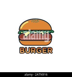 Burger icon isolé sur fond blanc de la collection de divertissement. Burger icon branché et moderne symbole de hamburger pour logo, web, app, UI. Illustration de Vecteur