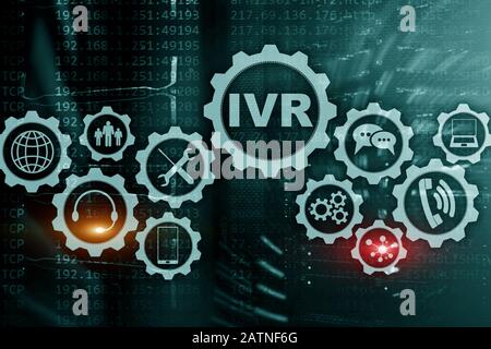 Réponse Vocale Interactive IVR. Concept d'affaires Centre d'appels Banque D'Images