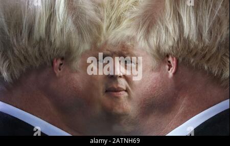 Panorama/ Textur fuer 3d3-Avatar: Portrait des britischen Premuierminister Boris Johnson/ panorama/ texture tridimensionnelle pour avatar: Le Premier ministre britannique Banque D'Images