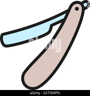 Icône de ligne de couleur plate droite vectorielle. Illustration de Vecteur