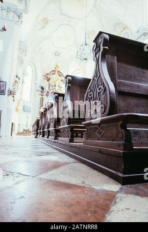 Intérieur d'une église baroque en Autriche Banque D'Images
