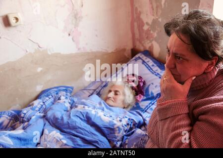 Géorgie Gori 23-01-2015 les pauvres survivent à l'hiver froid en Géorgie une des républiques de l'Union soviétique photo: Jaco Klamer Banque D'Images