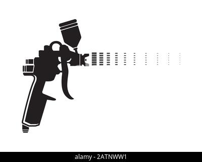 Spray peinture automatique, illustration du pistolet de l'équipement de la brosse à air Illustration de Vecteur