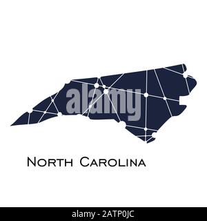 Carte de l'État de Caroline du Nord Illustration de Vecteur