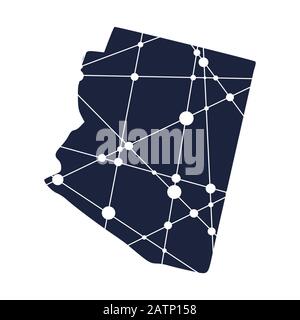 Carte de l'état de l'Arizona Illustration de Vecteur