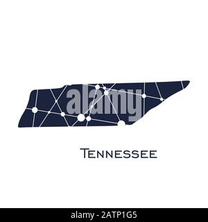 Carte de l'état du Tennessee Illustration de Vecteur