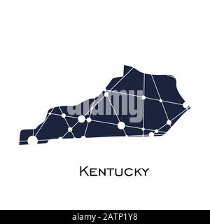 Carte de l'état du Kentucky Illustration de Vecteur