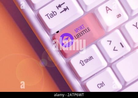 Note montrant le style de vie sportif. Concept d'affaires pour fond de sport ou activités de plein air Physiquement actives Banque D'Images