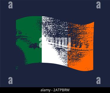 La conception du drapeau de l'Irlande Illustration de Vecteur