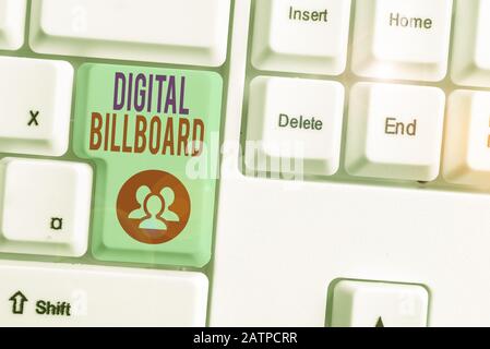 Écriture manuelle conceptuelle montrant le tableau d'affichage numérique. Concept signifiant panneau d'affichage qui affiche des images numériques pour la publicité Banque D'Images