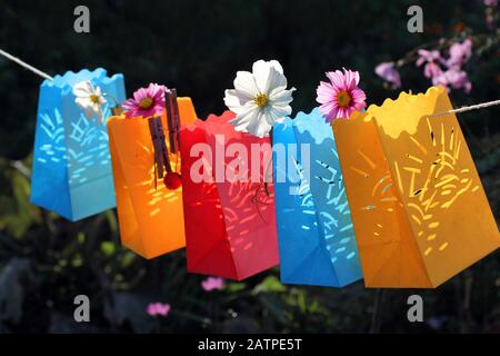 Fête du jardin, célébration, lanternes en papier Banque D'Images