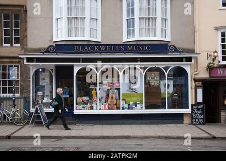 Blackwell's Music Shop à Oxford, au Royaume-Uni Banque D'Images