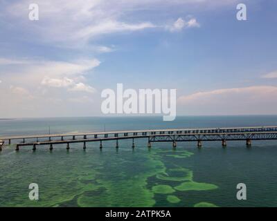 Overseas Highway Et Old Bahia Honda Bridge, Summerland, Florida Keys, États-Unis Banque D'Images