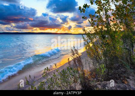 Sleeping Bear Point, Sleeping Bear Dunes National Lakeshore, Empire, Michigan, États-Unis Banque D'Images