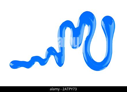 Vernis à ongles bleu, gouttes échantillon sur blanc Banque D'Images