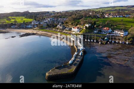 Vue aérienne du village d'Aberdour à Fife, Écosse, Royaume-Uni Banque D'Images