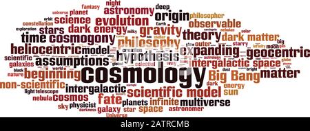 Concept de nuage de mots cosmologie. Collage de mots sur la cosmologie. Illustration vectorielle Illustration de Vecteur