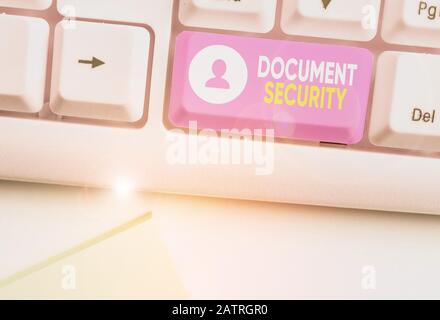 Écriture de texte écriture sécurité du document. Photo conceptuelle signifie dans laquelle les documents importants sont déposés ou stockés Banque D'Images