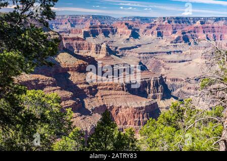 Vue sur le Grand Canyon depuis Hermit Trailhead ; Arizona, États-Unis d'Amérique Banque D'Images