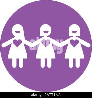 Avatars femmes conception de Zero discrimination jour sensibilisation aider campagne amour la vie soins et la solidarité thème illustration vectorielle Illustration de Vecteur