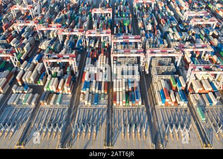 Port De Long Beach Et De Los Angeles Container Yard Banque D'Images