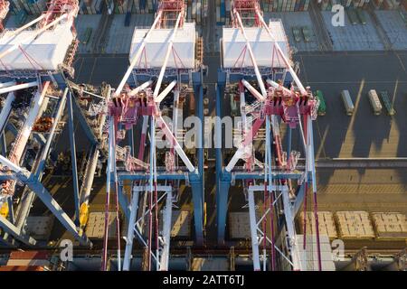 Port De Long Beach Et De Los Angeles Container Yard Banque D'Images