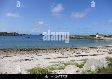 Great Porth, Bryher, Isles Of Scilly, Cornwall, Royaume-Uni Banque D'Images