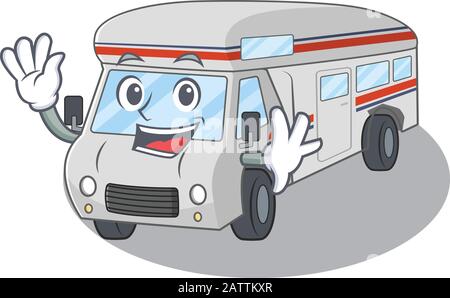 Pour un look décontracté, cette chambre est décorée dans un style de mascotte de campervan Illustration de Vecteur