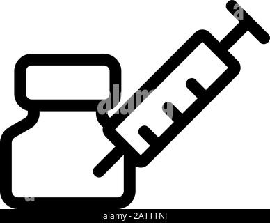 Vecteur d'icône d'injection sport. Illustration du symbole de contour isolé Illustration de Vecteur