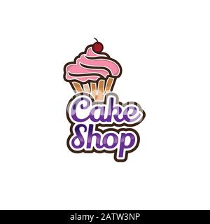 Modèle de conception de logo vectoriel. Icône boulangerie cupcakes. Illustration de Vecteur