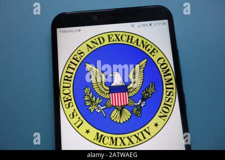 Logo de la Securities and Exchange Commission des États-Unis sur smartphone Banque D'Images