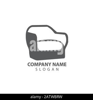 Logo de mobilier avec concept de chaise. Ce logo est idéal pour une entreprise de meubles, une entreprise de design intérieur, un expert en décoration, une société de production, etc. Vector Illustration de Vecteur