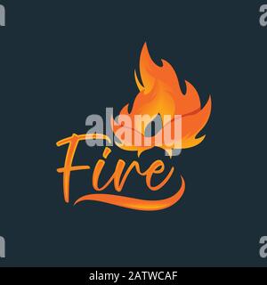 Modèle vectoriel de conception du logo Fire Flame. Illustration de l'icône du concept de Logotype incendie Illustration de Vecteur