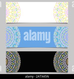 Ensemble de bannières mandala en pierre horizontale - éléments vectoriels colorés avec mandalas de fleurs Illustration de Vecteur