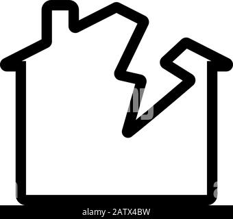 vecteur d'icône de fissure. Illustration du symbole de contour isolé Illustration de Vecteur