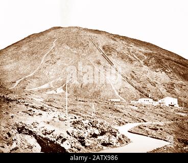 Funiculaire Du Mont Vésuve, Italie, Époque Victorienne Banque D'Images