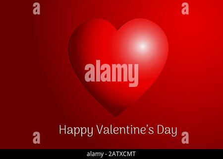 Concept de Saint-Valentin. Illustration vectorielle. Coeurs rouges sur fond rouge. Bannière de vente d'amour ou carte de vœux Illustration de Vecteur