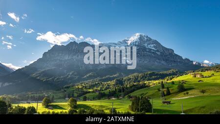 Massif de l'Eiger avec Eiger face nord, Grindelwald, Berne, Suisse Banque D'Images