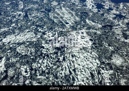 Réservoir de Caniapiscau au bout de la route Trans-Taiga, Québec Banque D'Images