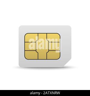 Carte micro sim mobile. Puce de carte siimcard de téléphone isolée Illustration de Vecteur