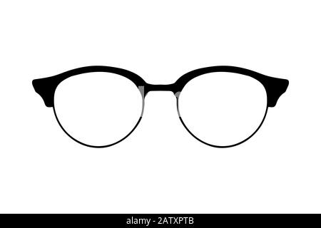 Lunettes de soleil ou verres silhouette isolée sur fond blanc. Illustration de Vecteur