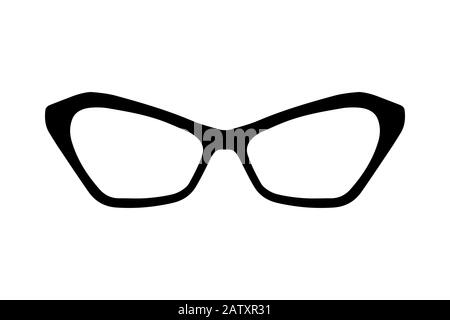 Lunettes de soleil ou verres silhouette isolée sur fond blanc. Illustration de Vecteur